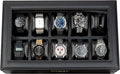 HOUNDSBAY Mariner Watch Box for Large Watches, PU Leather Watch Organizer by HOUNDSBAY