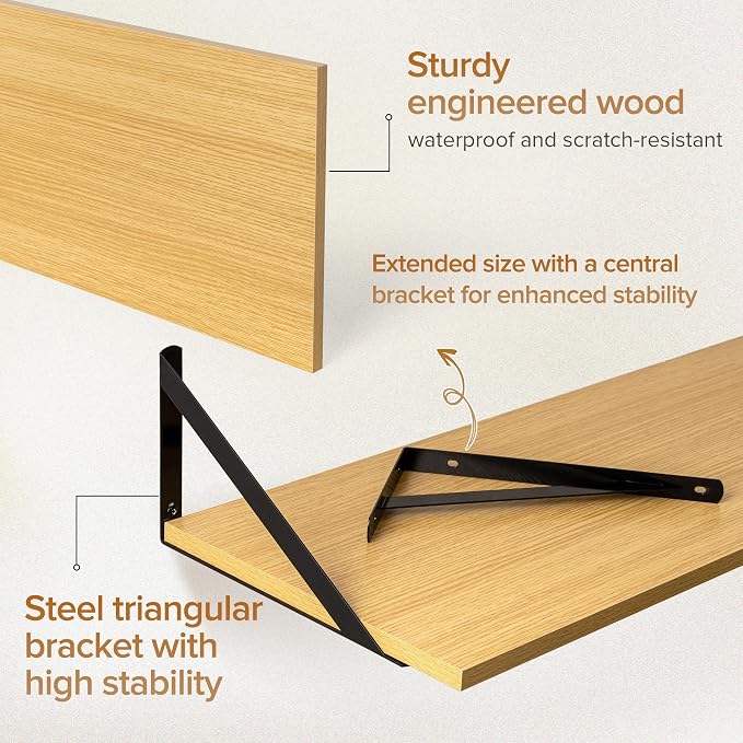 Deep Floating Shelves Wall Mounted, Living Room, Office - Image 4