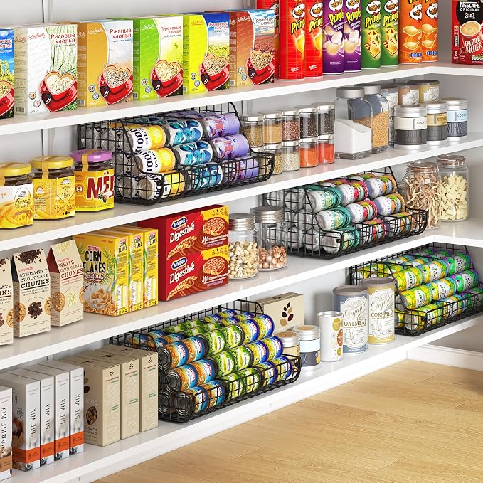 2-Tier Stackable Can Organizer for Pantry Shelves, 2 Pack Soda Can Organizer - Image 3