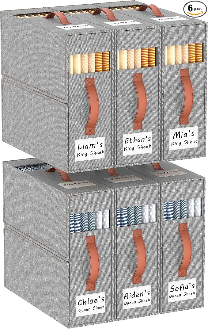 6 Pack Bed Sheet Organizers and Storage by JOYMEEZO