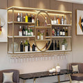63IN Large Wall Mount Wine Rack, Metal 4 Tier Hanging Bottle Holder