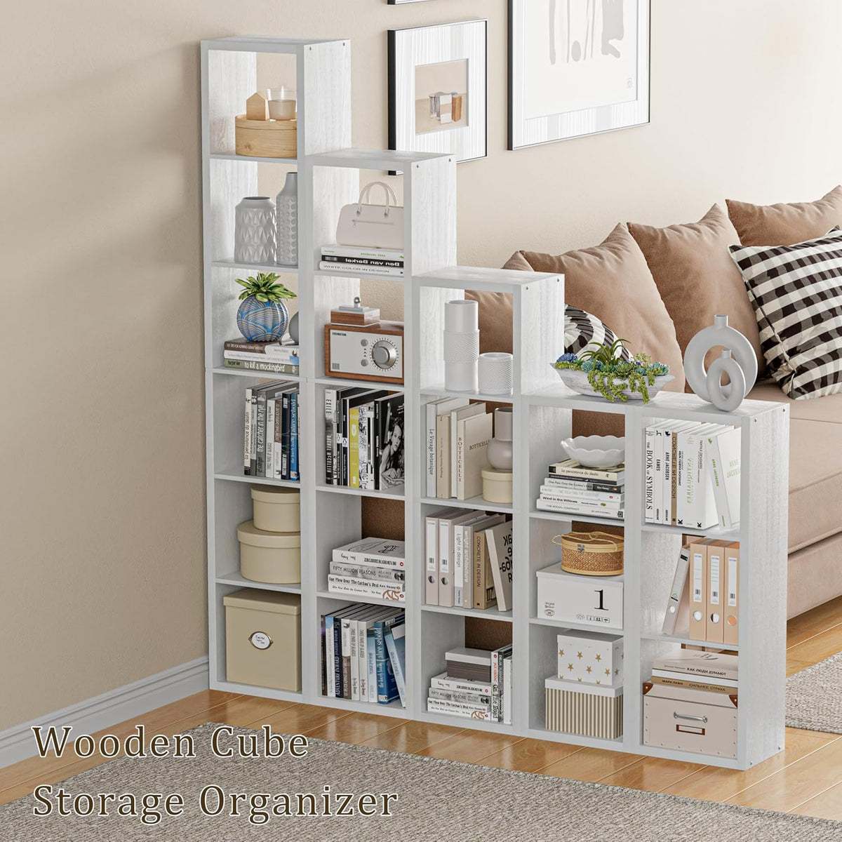 Cube Storage Organizer Bookcase, 3 Tier Decorative 11 inch Open Back