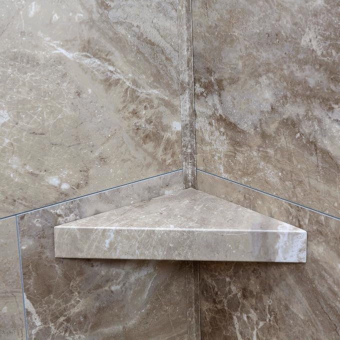 Palisade Vinyl Waterproof Corner Shower Shelf in Venetian Marble - Image 2