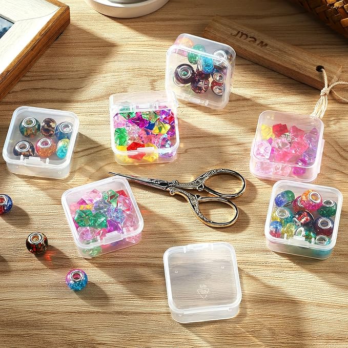 SATINIOR 24 Packs Small Clear Plastic Beads Storage Containers Box - Image 5