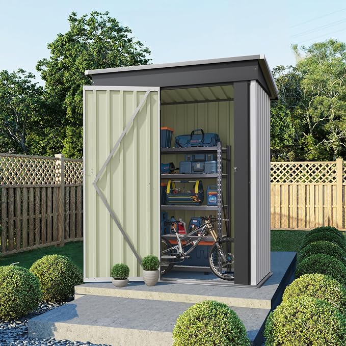 Flamaker 5x3 FT Storage Shed Waterproof Metal Garden Shed - Image 2