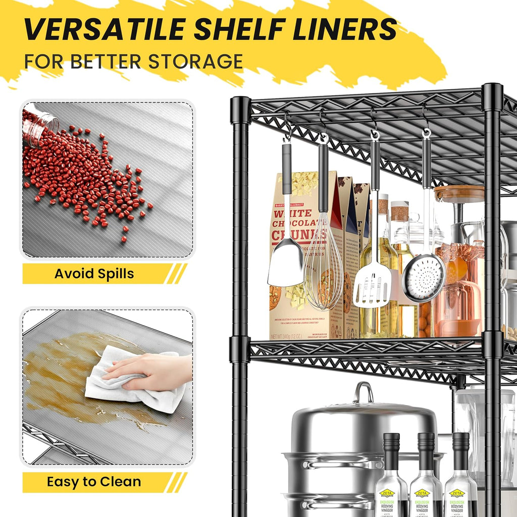3-Tier Storage Shelves 450LBS Metal Shelving Unit, Adjustable Wire