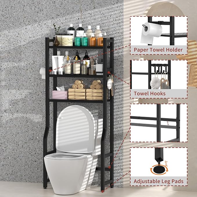 3 Tier Over The Toilet Storage Rack - Image 4
