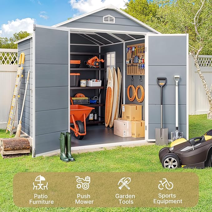Gizoon 8x6 FT Outdoor Plastic Storage Shed - Image 3