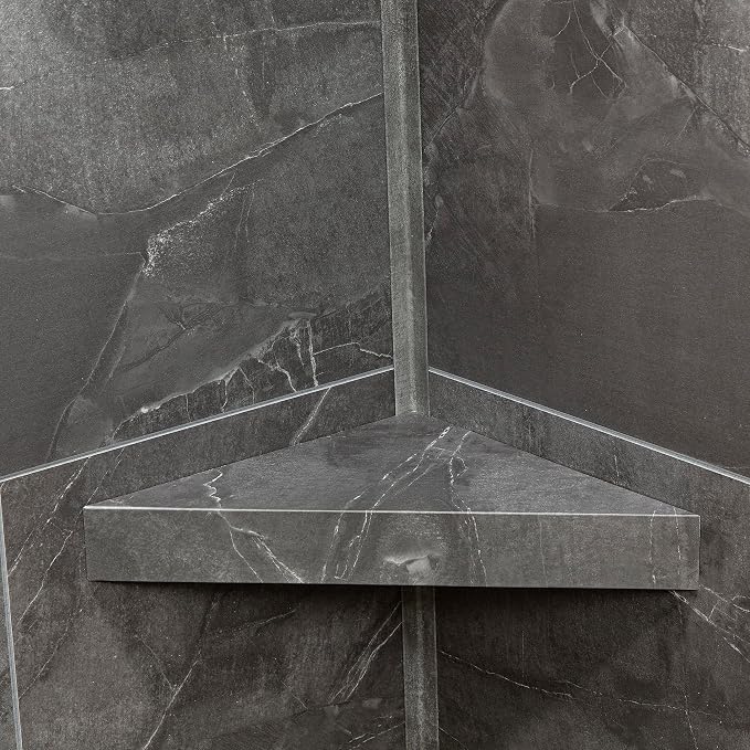 Palisade Vinyl Waterproof Corner Shower Shelf in Cracked Slate/Urban Quarry - Image 5