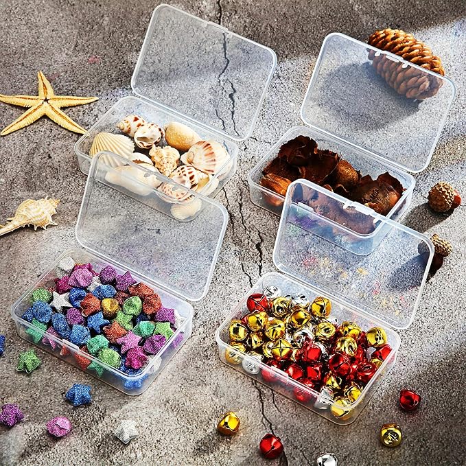SATINIOR 24 Packs Small Clear Plastic Beads Storage Containers Box - Image 4