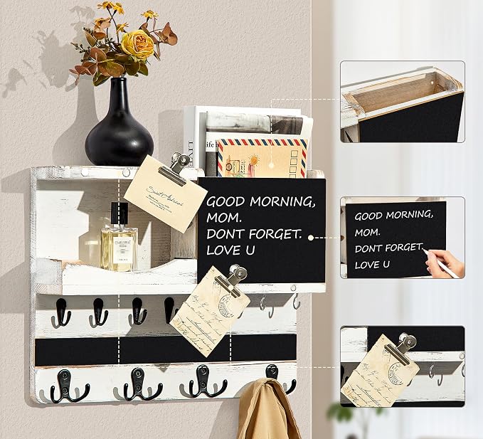 Key Holder for Wall Mount, Farmhouse Mail and Key Holder for Wall Hanger - Image 3