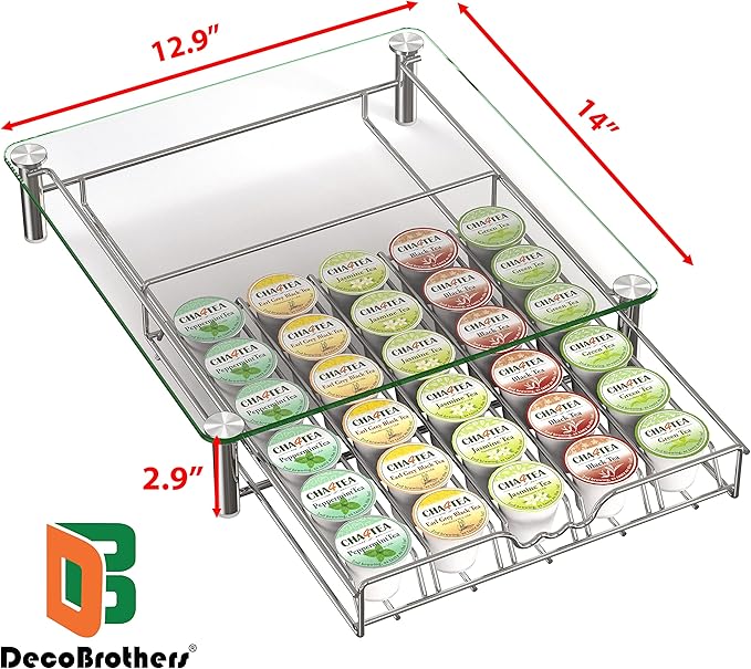 Deco Brothers Crystal Tempered Glass K-Cup Holder Drawer - Image 2