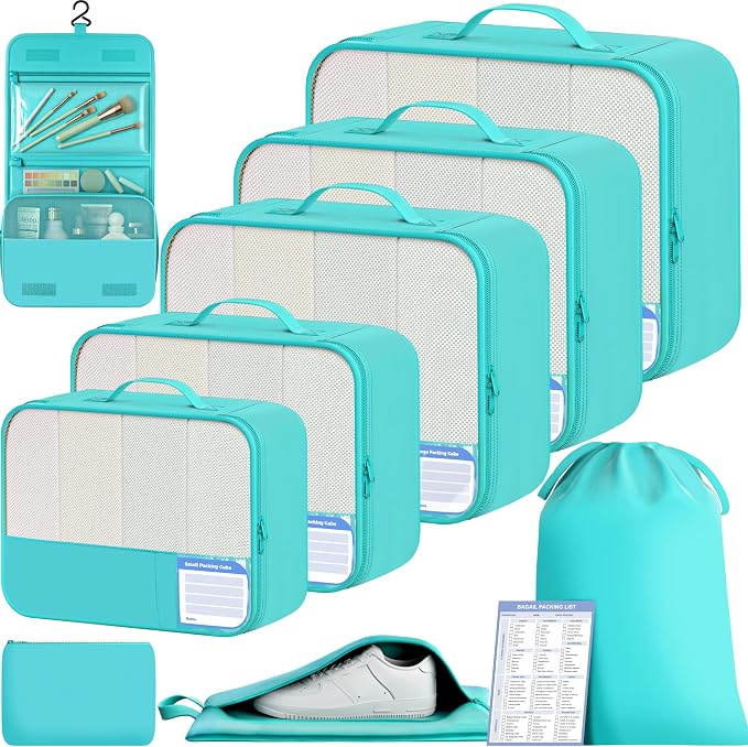 BAGAIL 9 Set Packing Cubes Luggage Packing Organizers by BAGAIL