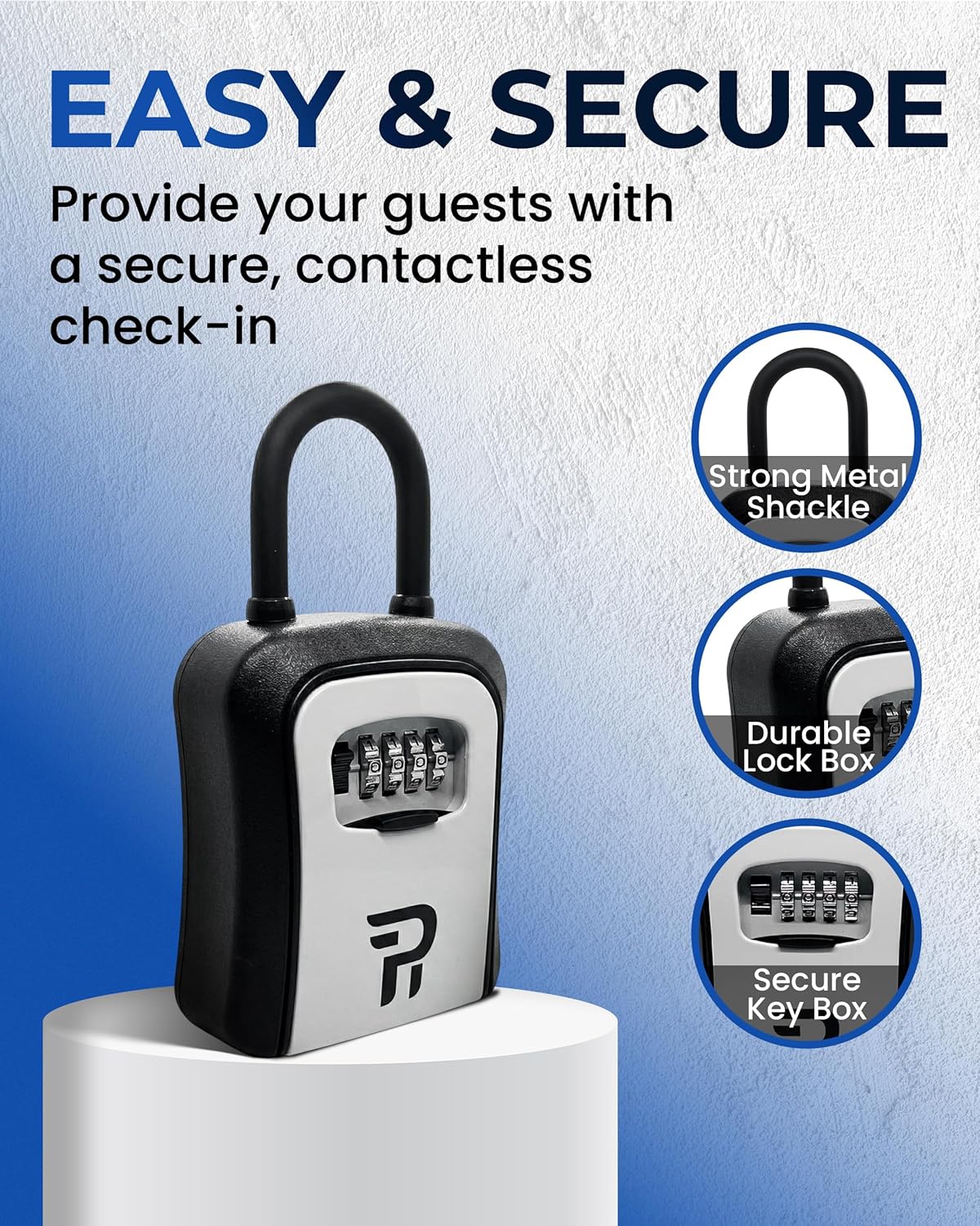 Key Lock Box for Outside – Large Outdoor Lockbox for Keys with Code