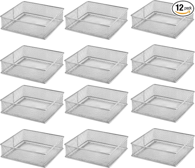 YBM HOME Silver Mesh Drawer Cabinet and or Shelf Organizer Bins, School Supply by YBMHome