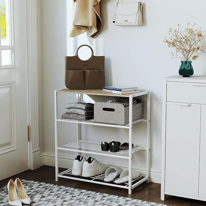 Yusong Shoe Rack Organizer, 4 Tier Industrial Shoe Storage Shelf - Image 8