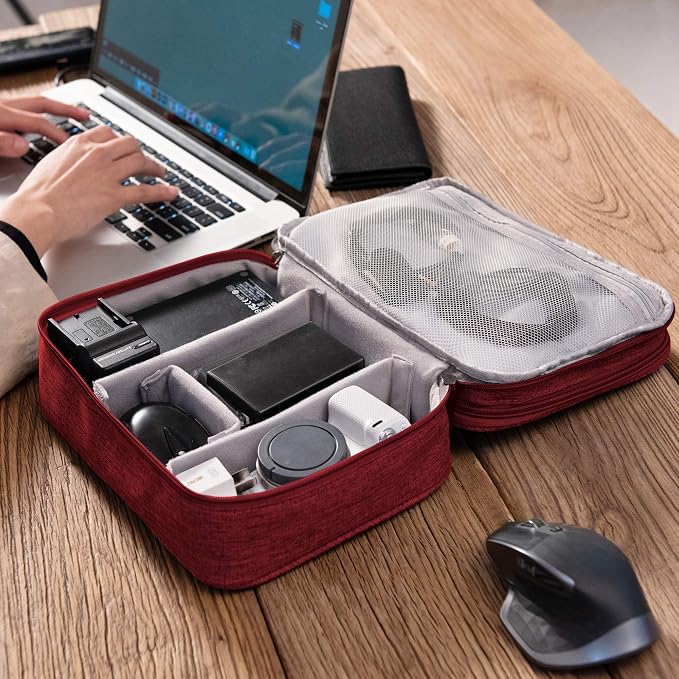 SELLYFELLY Electronic Bag Travel Cable Accessories Bag Waterproof Double Layer - Image 7