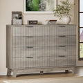 53" Tall Dresser for Bedroom, 8-Drawer Fluted Chest of Drawers, Modern Wood by BORNOON