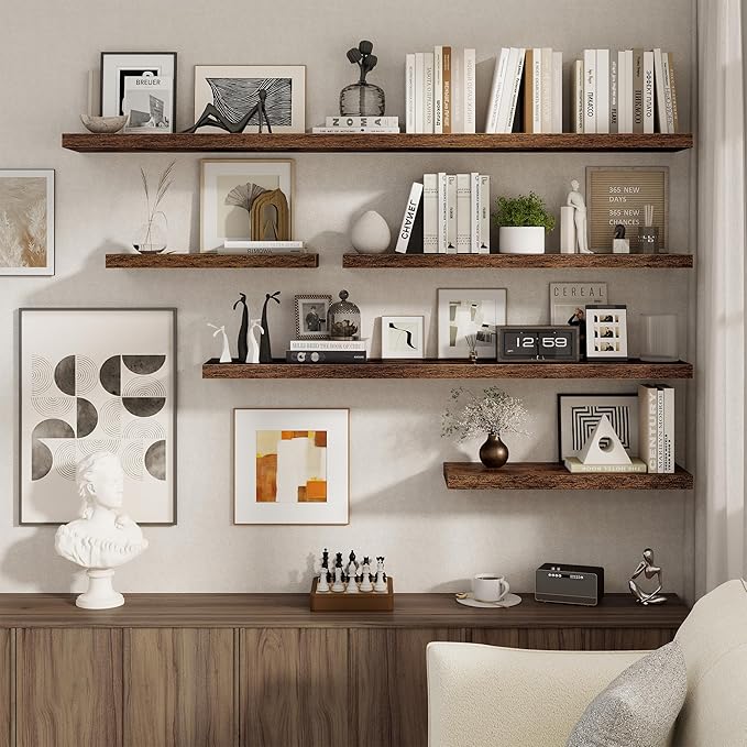 72 Inch Floating Shelves 2 Pack, 8 Inch Deep Floating Shelf Wall Mounted - Image 6