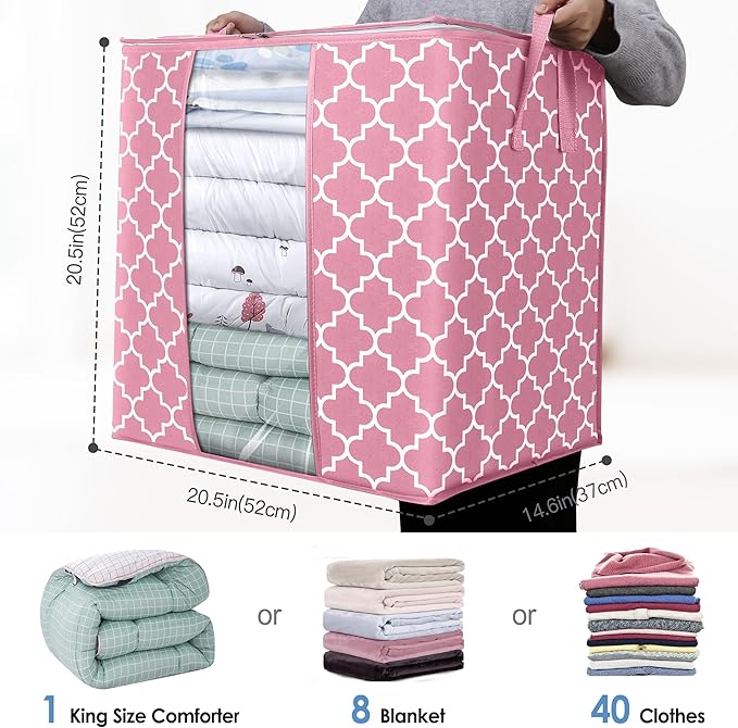 WISELIFE Storage Bags 6 Pack/100L Large Blanket Clothes Organization and - Image 2