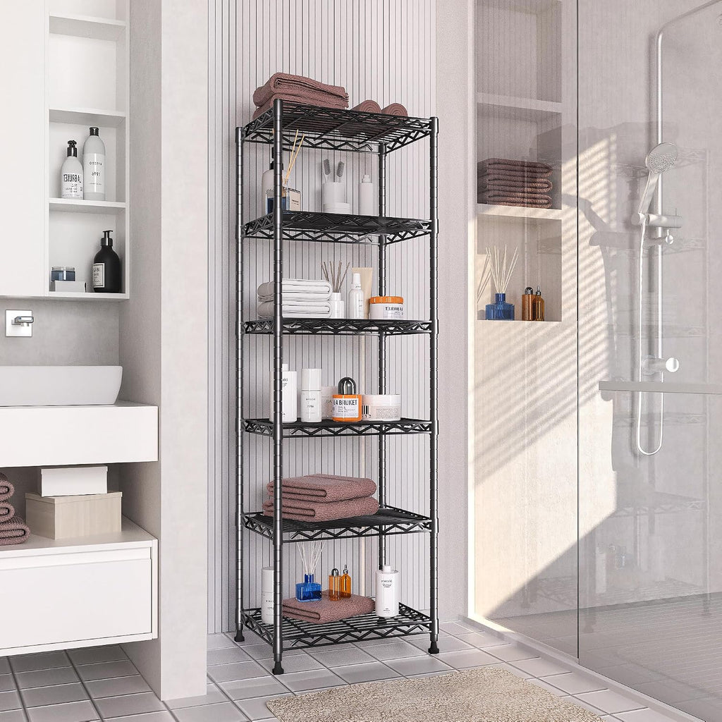 GIOTORENT 6-Tier Storage Shelves Standing Shelving Metal Units