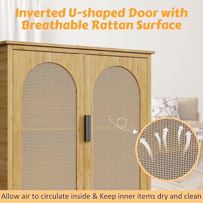 BlueWish Bathroom Organizers and Storage, Bamboo Over The Toilet Storage Cabinet - Image 4