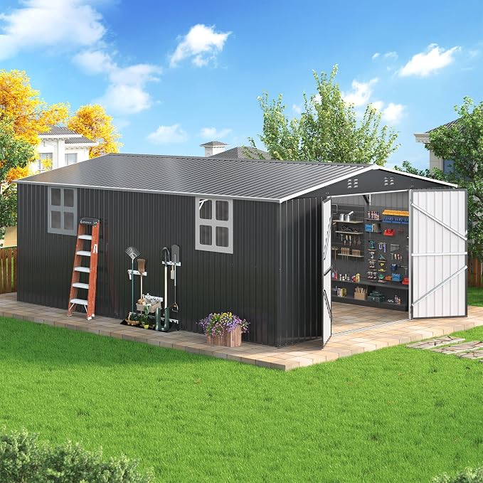 12x18 FT Outdoor Storage Shed, Garden Shed by AirWire