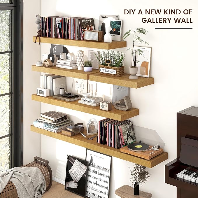 Floating Shelves for Wall, Engineered Wood Wall Shelves - Image 3