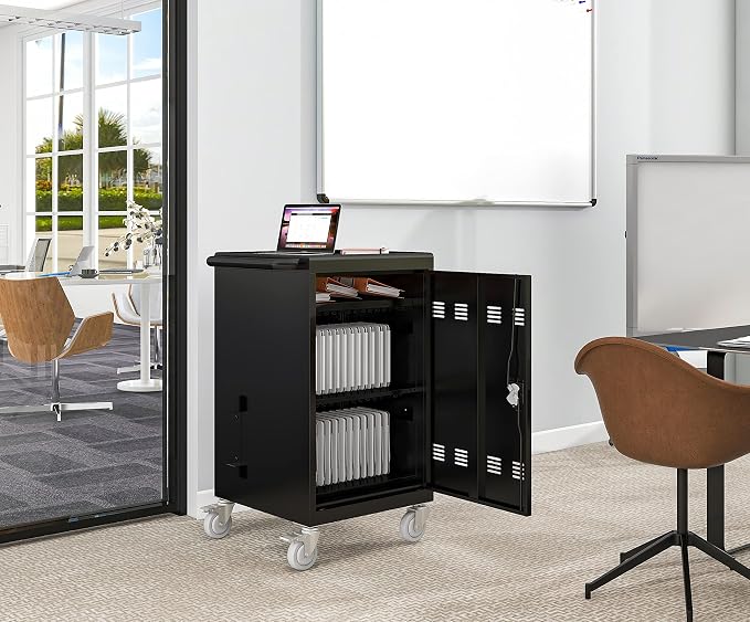 Laptop Charging Cart, 32 Device Tablet Storage Carts - Image 8
