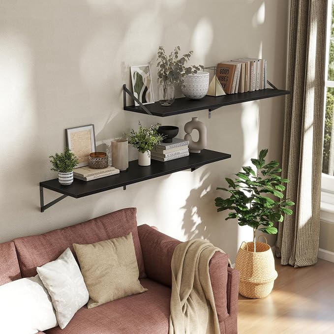 Deep Floating Shelves Wall Mounted, Living Room, Office - Image 2