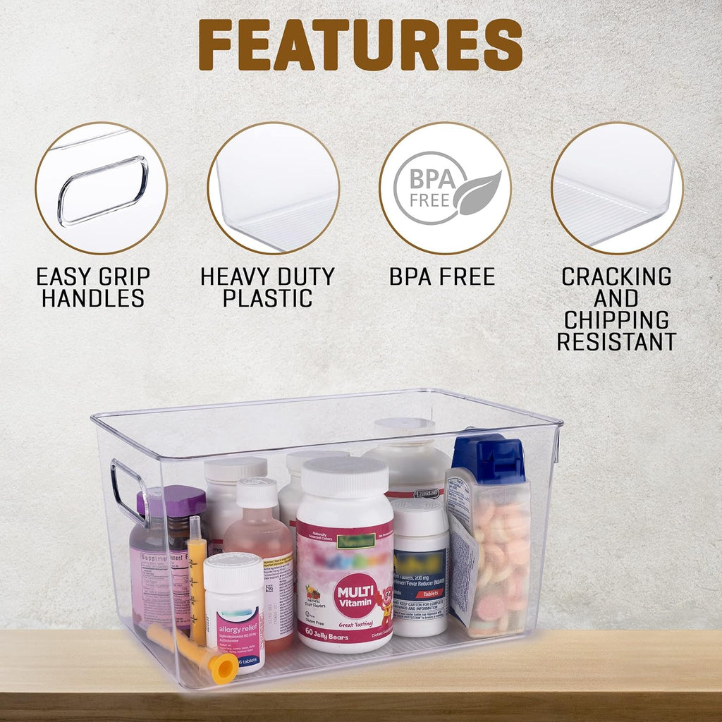 Clear Plastic Storage Bins, Pantry Organizers and Storage or Kitchen