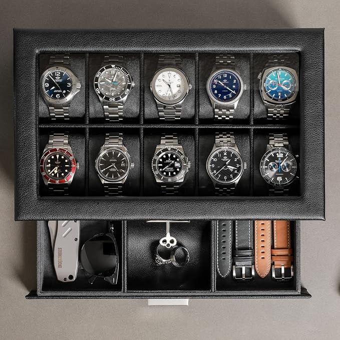 ROTHWELL 10-Slot Watch Box in Leather - Image 4