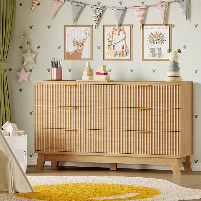 53" Long Dresser for Bedroom, 6-Drawer Dresser - Image 8