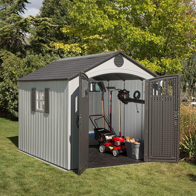 Lifetime 8 x 10 Ft Outdoor Storage Shed, Dual-Wall HDPE Construction, - Image 13