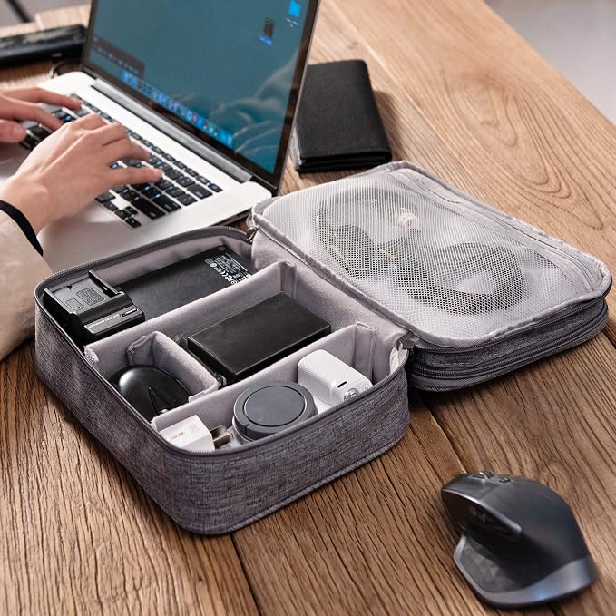 SELLYFELLY Electronic Bag Travel Cable Accessories Bag Waterproof Double Layer - Image 7