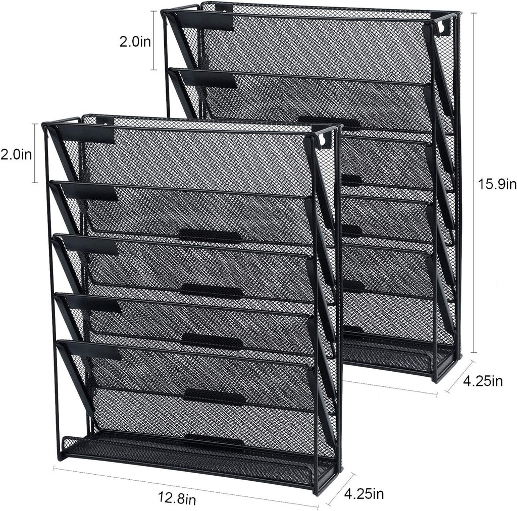 samstar 2 Pack Wall File Organizer, 6-Tier Wall Mount Paper Holder