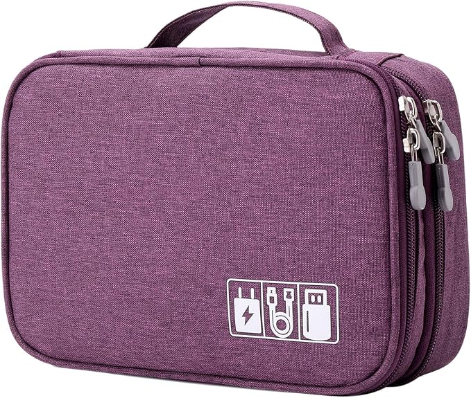 Lanola Travel Cable Organizer Bag, Electronic Accessories Case Portable Double by Lanola