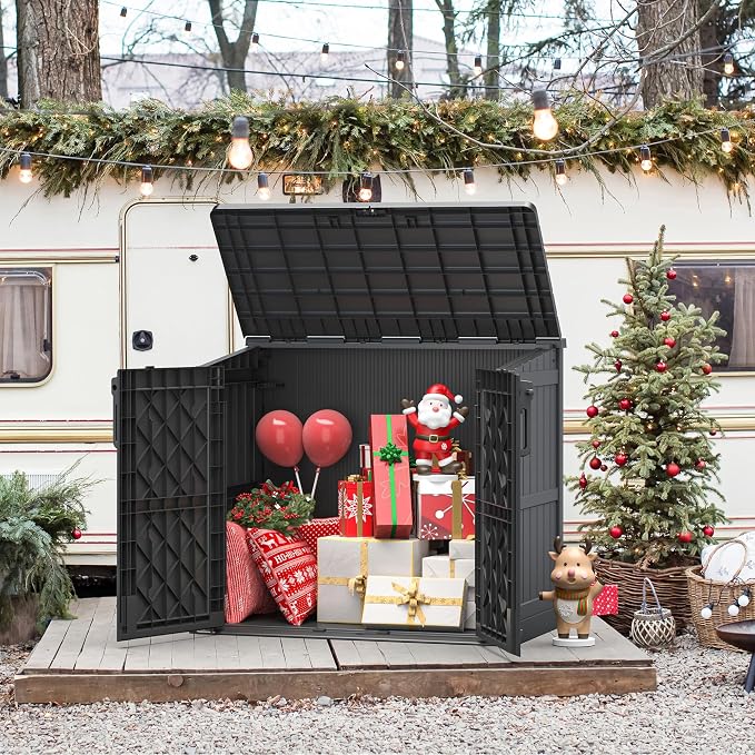 36 Cu Ft Resin Outdoor Storage Shed, Weatherproof Horizontal Outdoor Storage - Image 6