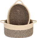Sea Team 2-Pack Cotton Rope Baskets, Fabric Tray, Oval Open Dish by SeaTeam