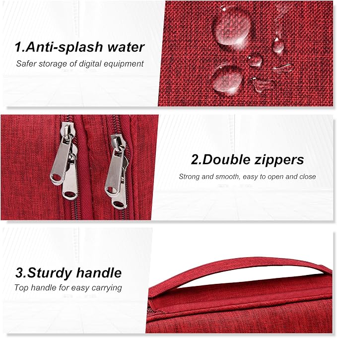 SELLYFELLY Electronic Bag Travel Cable Accessories Bag Waterproof Double Layer - Image 5