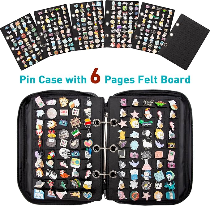 Enamel Pin Display Pages Pin Carrying Case, Pins Collection Storage Organizer - Image 2