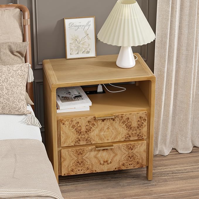 LONYKE Burl Finish Nightstand - Image 7