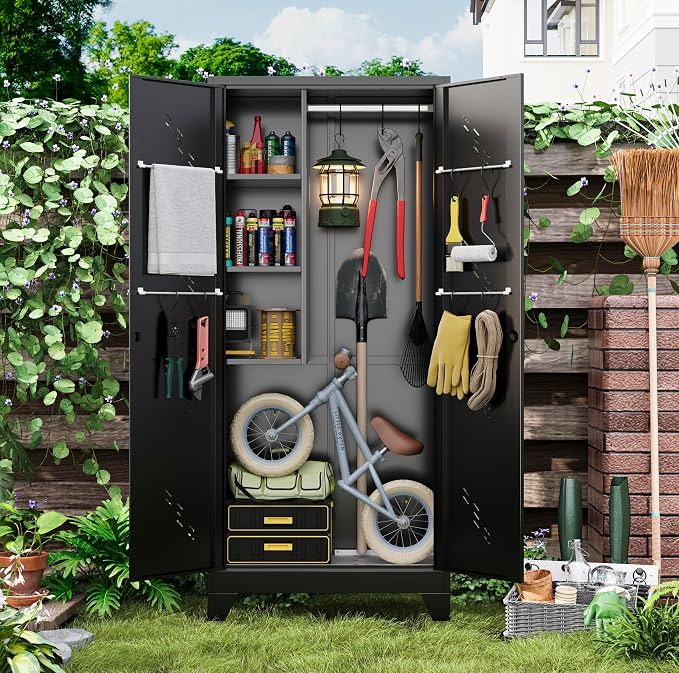 Garage Storage Cabinet 75" H, Tall Storage Shed - Image 7