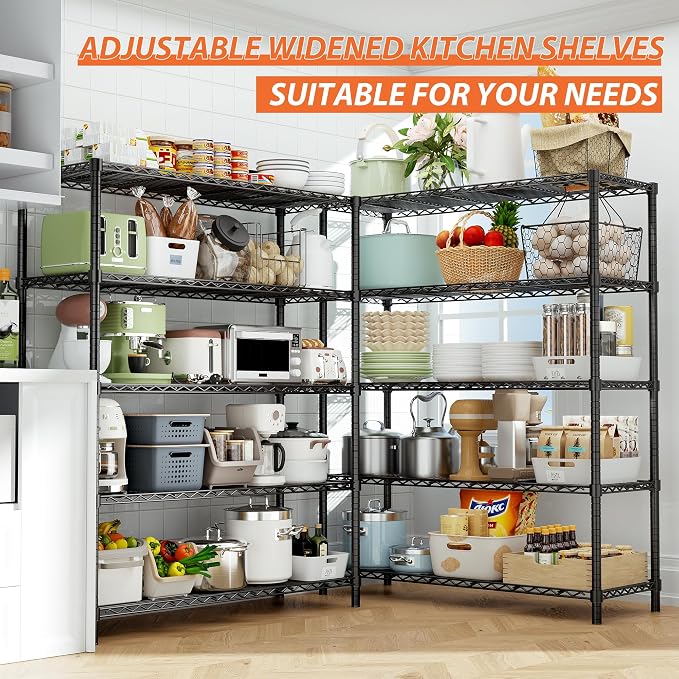 Storage Shelves Heavy Duty, 5-Tier Adjustable Metal Industrial Utility Shelf - Image 3