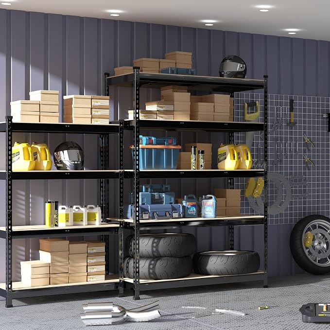 PrimeZone 3 Pack Heavy Duty Adjustable 5 Tier Garage Storage Shelves - Image 2