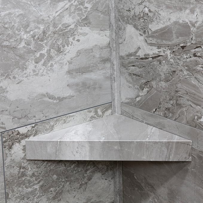 Palisade Vinyl Waterproof Corner Shower Shelf in Smoky Sky/Urban Slope - Image 5