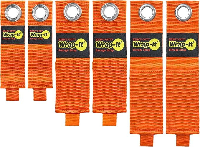 Heavy-Duty Wrap-It Storage Straps, Blaze Orange by Wrap-ItStorage