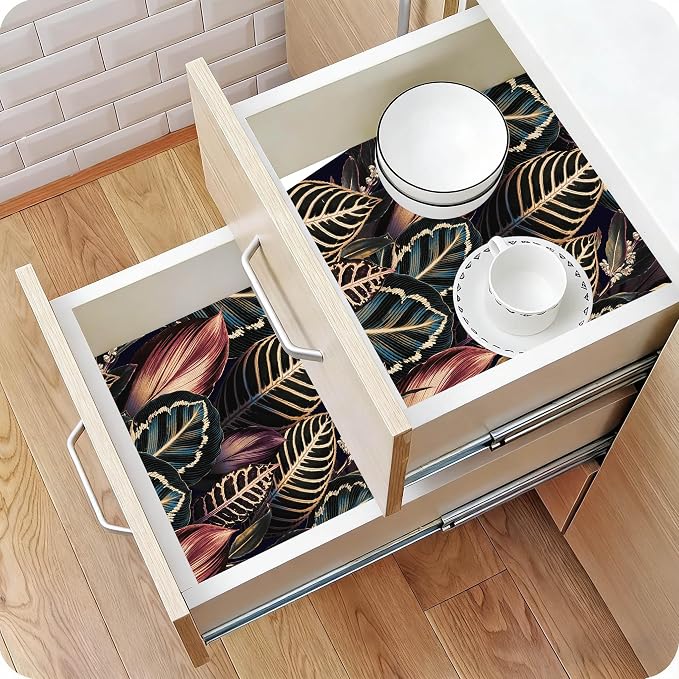 Floralplus Shelf Liner for Kitchen Cabinet, Self Adhesive Drawer and Cabinet - Image 2