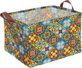 Mexican Talavera Decor Storage Basket Waterproof Canvas Toy Storage Bin Mexican by AmazerPad