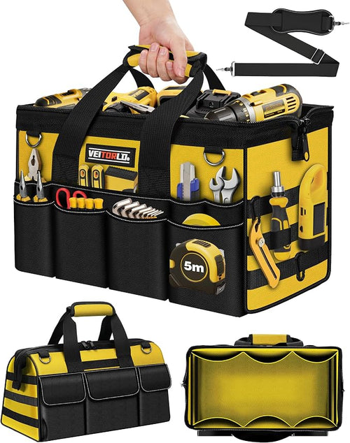 16-Inch Heavy Duty Tool Bag, 19-Pockets Tool Box Organizer, Portable Toolbag by VEITORLD